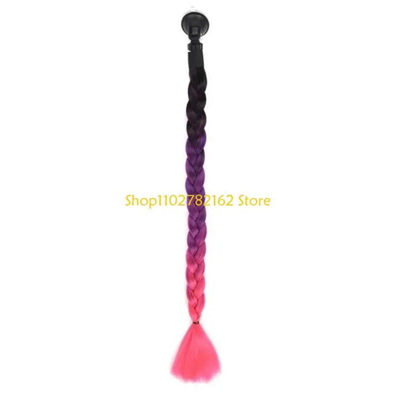 547B Helmet Pigtails Helmet Braids Ponytail Helmet Hair for Women Men Decoration-