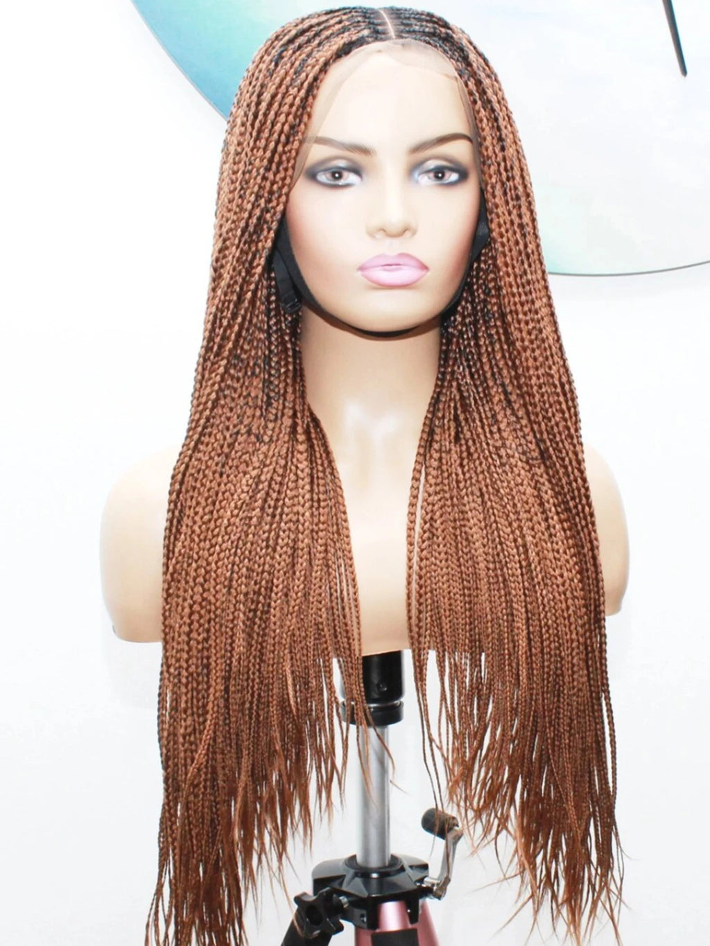 Box Braided Swiss Lace front Wigs Cornrow Kanekalon Fiber Micro Twist Baby Hair