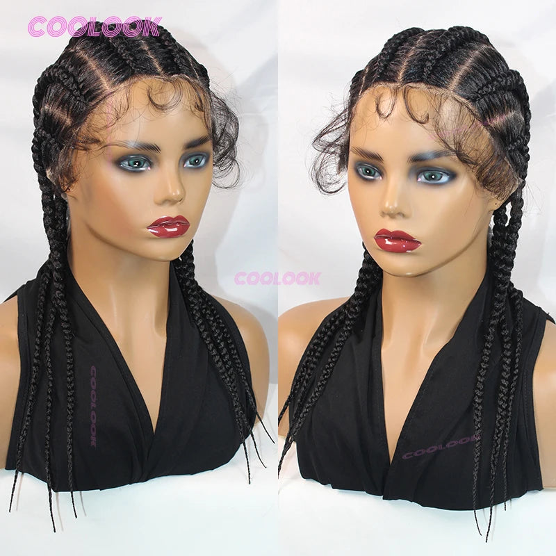 8 Inch Braided Wigs Synthetic Cornrow Full Lace Braided Wig Unisex Short Bob Style