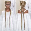 36 Inches Cornrow Braided Wigs Synthetic Lace Front Braids Wigs for Black Women Long Lace Wigs Double Braid Knotless