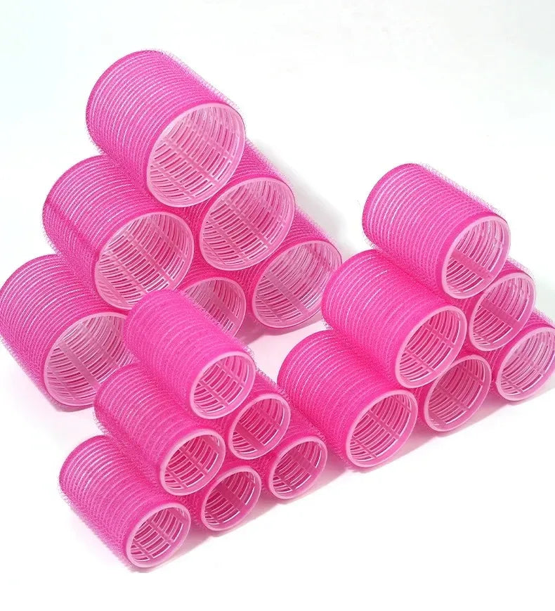 28pcs/Set Hair Roller Sets 18pcs Plastic Self Grip Hair Curlers 3 Sizes Hair Rollers 10pcs Metal Clips DIY Hairdressing Tools