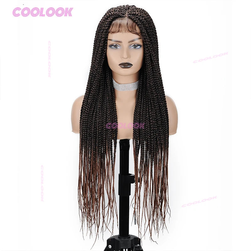 36" Cornrow Braids Lace Wigs Synthetic Full Lace Braided Wigs For Women Knotless Box Braid Wig Braided Wigs