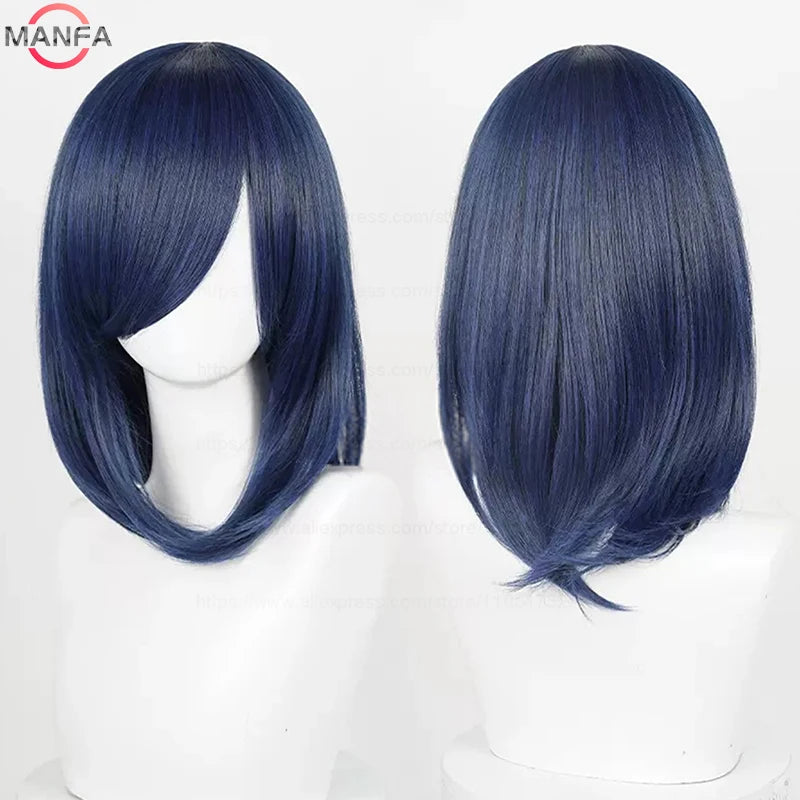 40cm Medium Basic Anime Cosplay Wig Bang Blond  Black White Red Pink Green Brown Gold Blue Heat Resistant Synthetic Hair Wigs