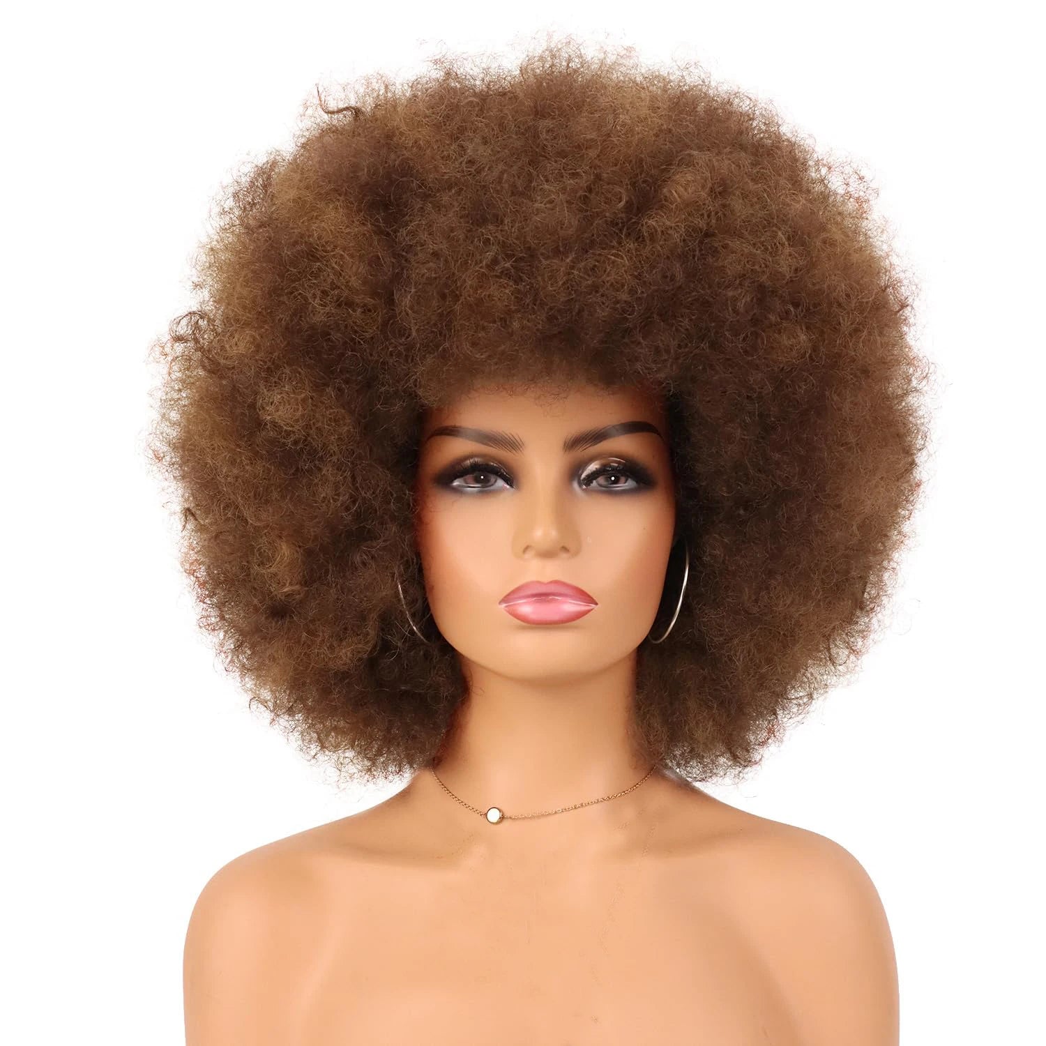Synthetic Afro Kinky Curly Wig for Women Black 70s Bouncy and Soft Afro Puff Wigs Natural Looking Full Wigs for Party Cosplay