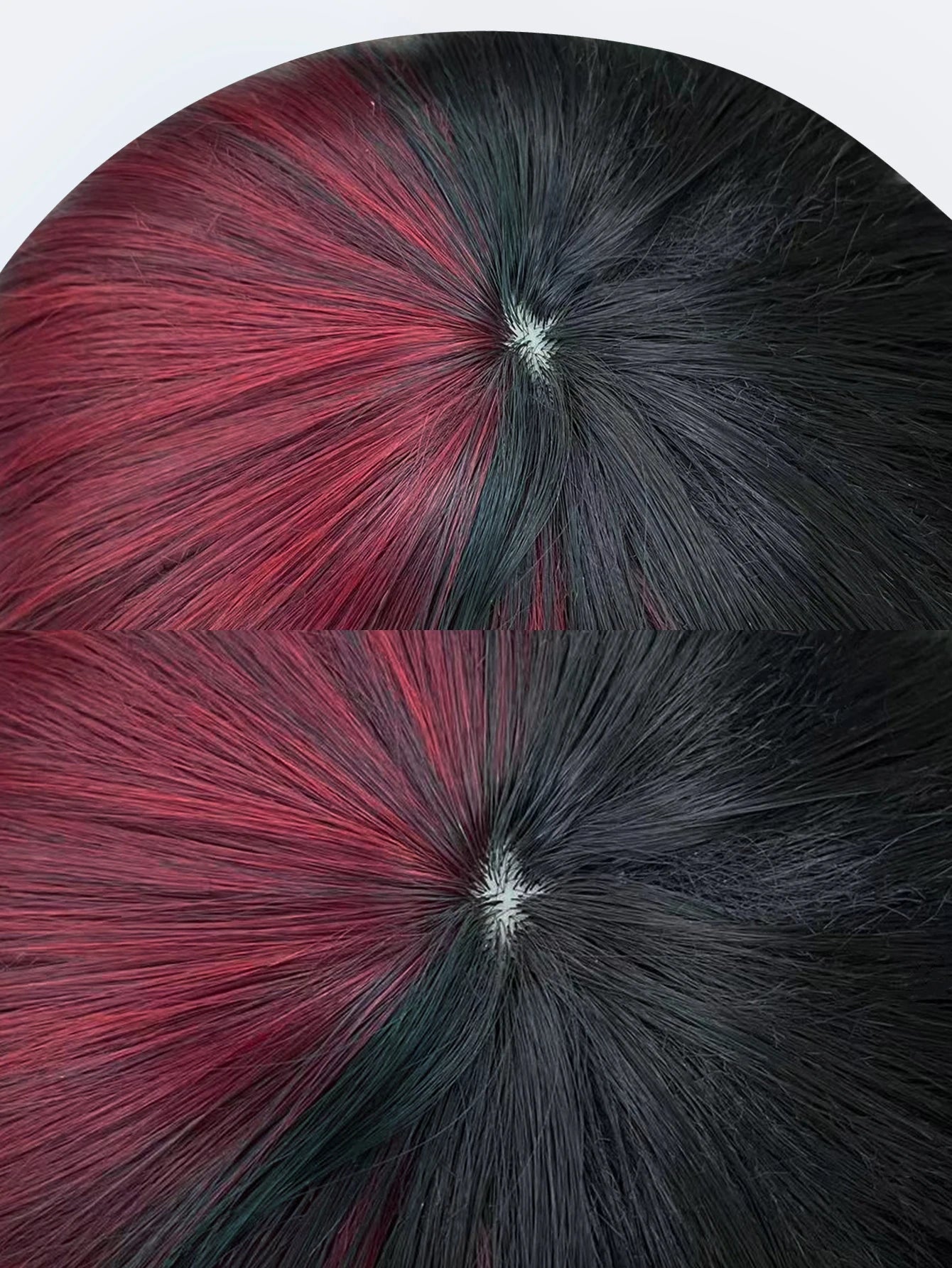 18Inch Handsome Girl Tomboy Style Black Red Synthetic Wigs With Bangs Medium Wavy Layered Hair Wig for Man Women Heat Resistant