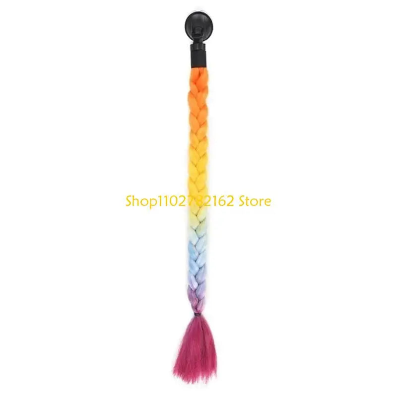 547B Helmet Pigtails Helmet Braids Ponytail Helmet Hair for Women Men Decoration-