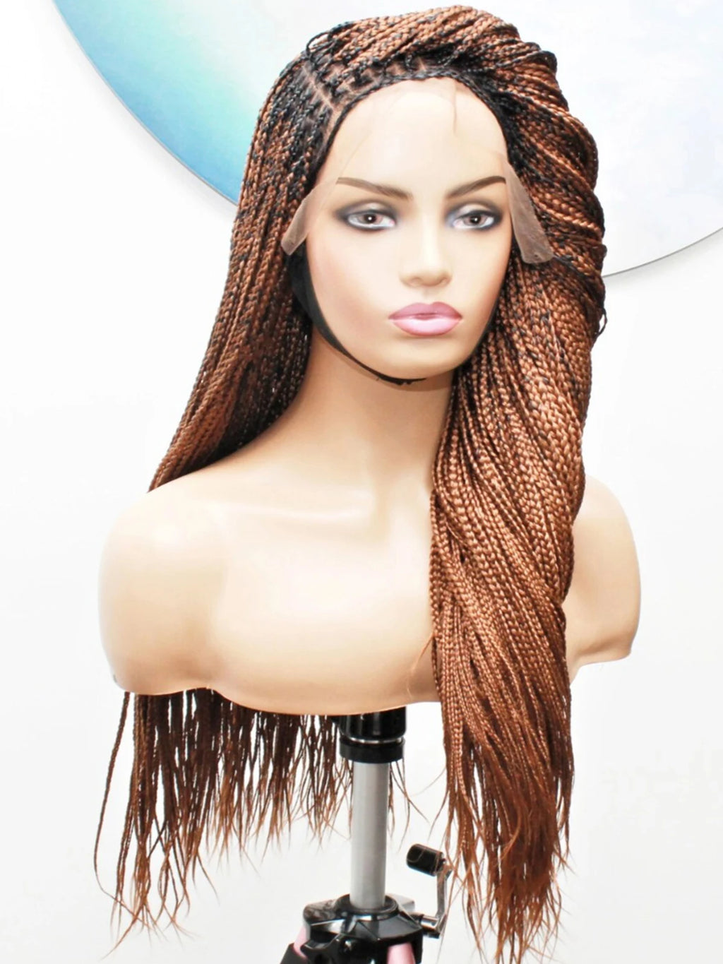 Box Braided Swiss Lace front Wigs Cornrow Kanekalon Fiber Micro Twist Baby Hair
