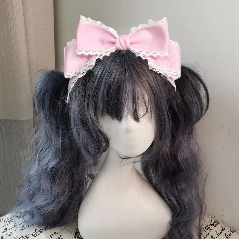 1PC Cute Lolita headband Bowknot Hair Clip Sweet Lolita Cosplay Headdress Lace Ribbon Hairpin Handmade Headwear Anime Hair Decor