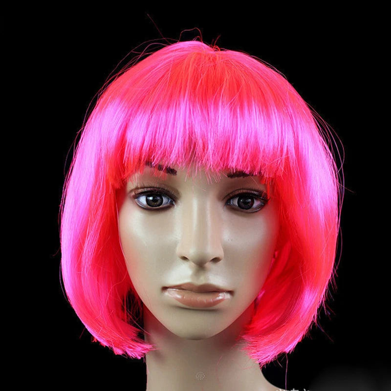 Bob Wig Pretty Women Short Bob Wigs Natural Fashion Halloween Cosplay Anime Wigs Cute Colored Synthetic Daily Party Xmas Wig