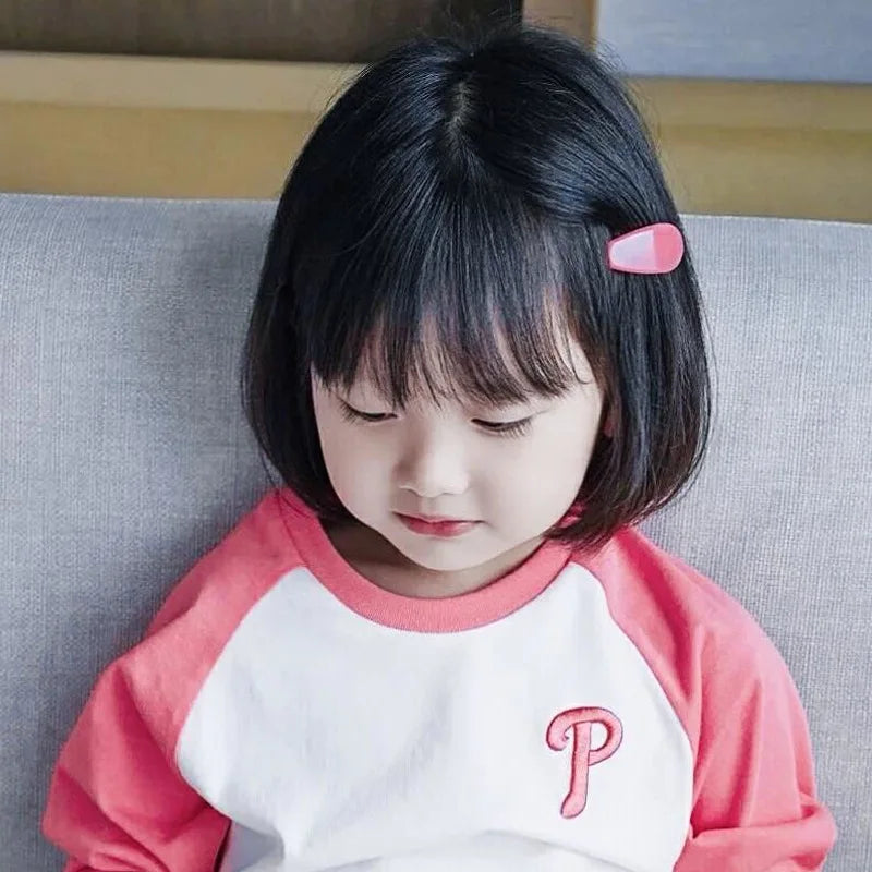Hair Extensions Synthetic Children Girl Wig Black Bobo Hairstyle Short Straight Bangs Princess Head Cover Wig Hat for Kids Girls