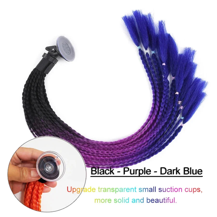 24Inch Helmet Braid Pigtails Ponytail For Women Motorcycle Helmet Braid Ponytail Motorbike Pigtails Braids Ponytail With Sucker