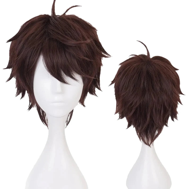 Volleyball boy and Kawabata cosplay wig with short hair curled up Synthetic fiber wig
