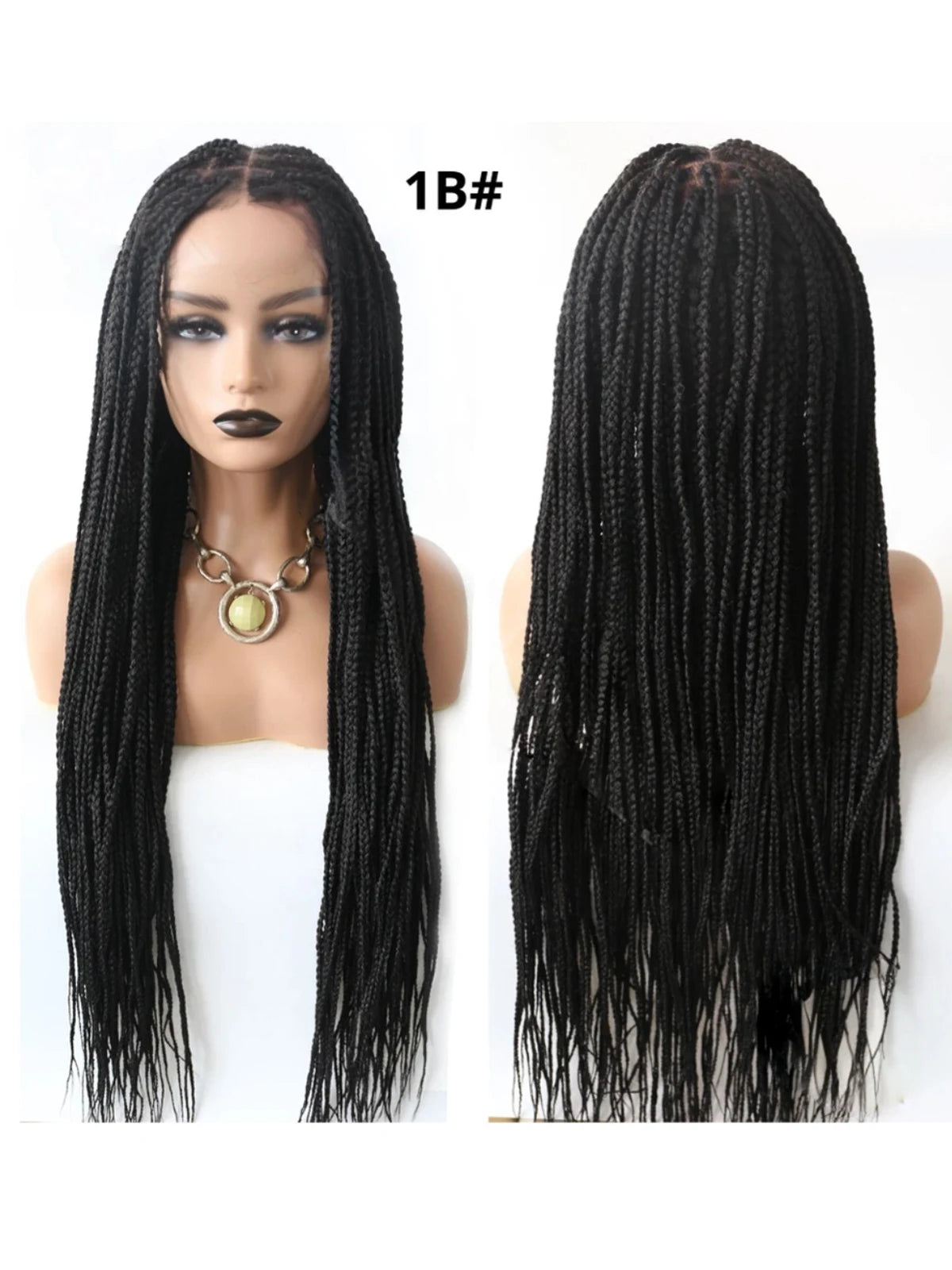 Box Braided Swiss Lace front Wigs Cornrow Kanekalon Fiber Micro Twist Baby Hair
