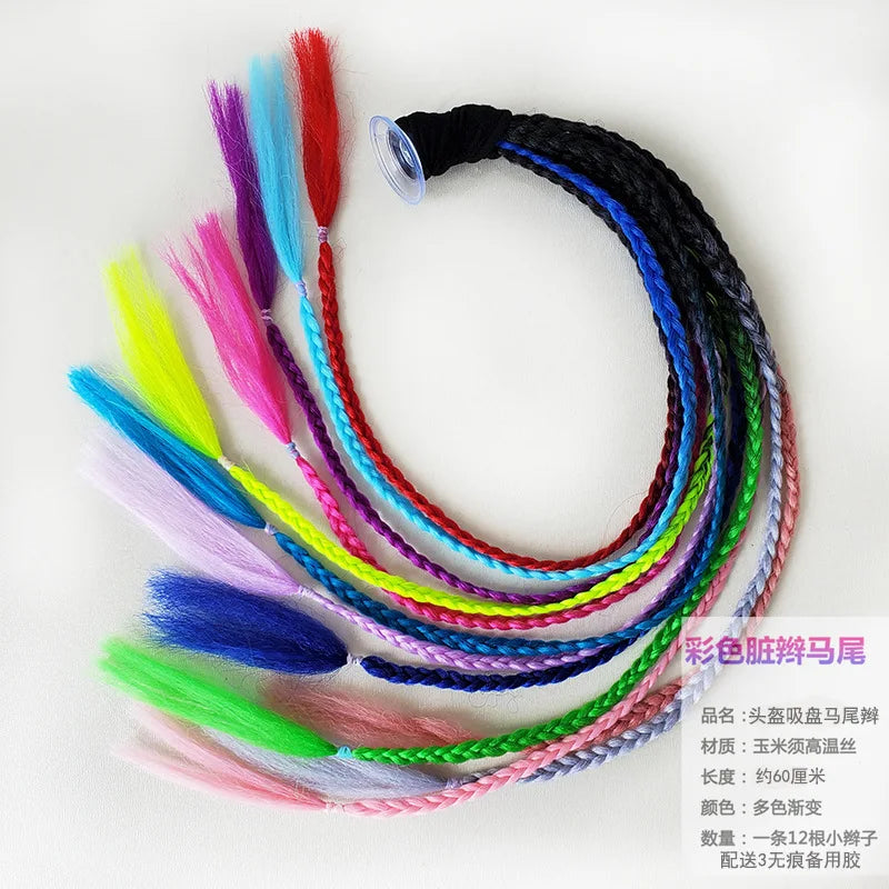 Motorcycle Helmet Braid Pigtails Ponytail With Sucker Motorbike Pigtails Women Men Casco Moto Ponytail Motorcycle Accessories