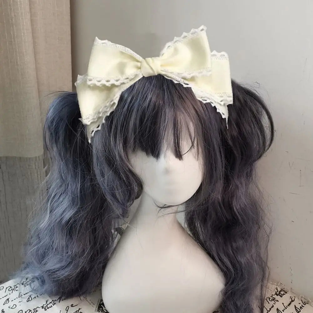 1PC Cute Lolita headband Bowknot Hair Clip Sweet Lolita Cosplay Headdress Lace Ribbon Hairpin Handmade Headwear Anime Hair Decor