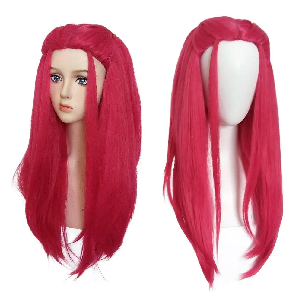 NEW Cosplay Purple/Pink Long Braid With Side Ponytail Integrated Tiger Mouth Clamp Children's Wig Halloween Costume Party Anime