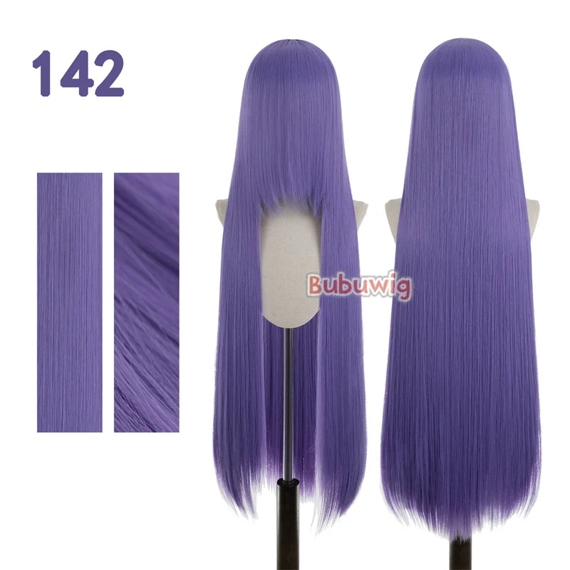 Bubuwig Synthetic Hair 100cm Long Straight Pure Color Cosplay Wigs Over 100 Colors Pink Orange Blonde Green Wig Heat Resistant