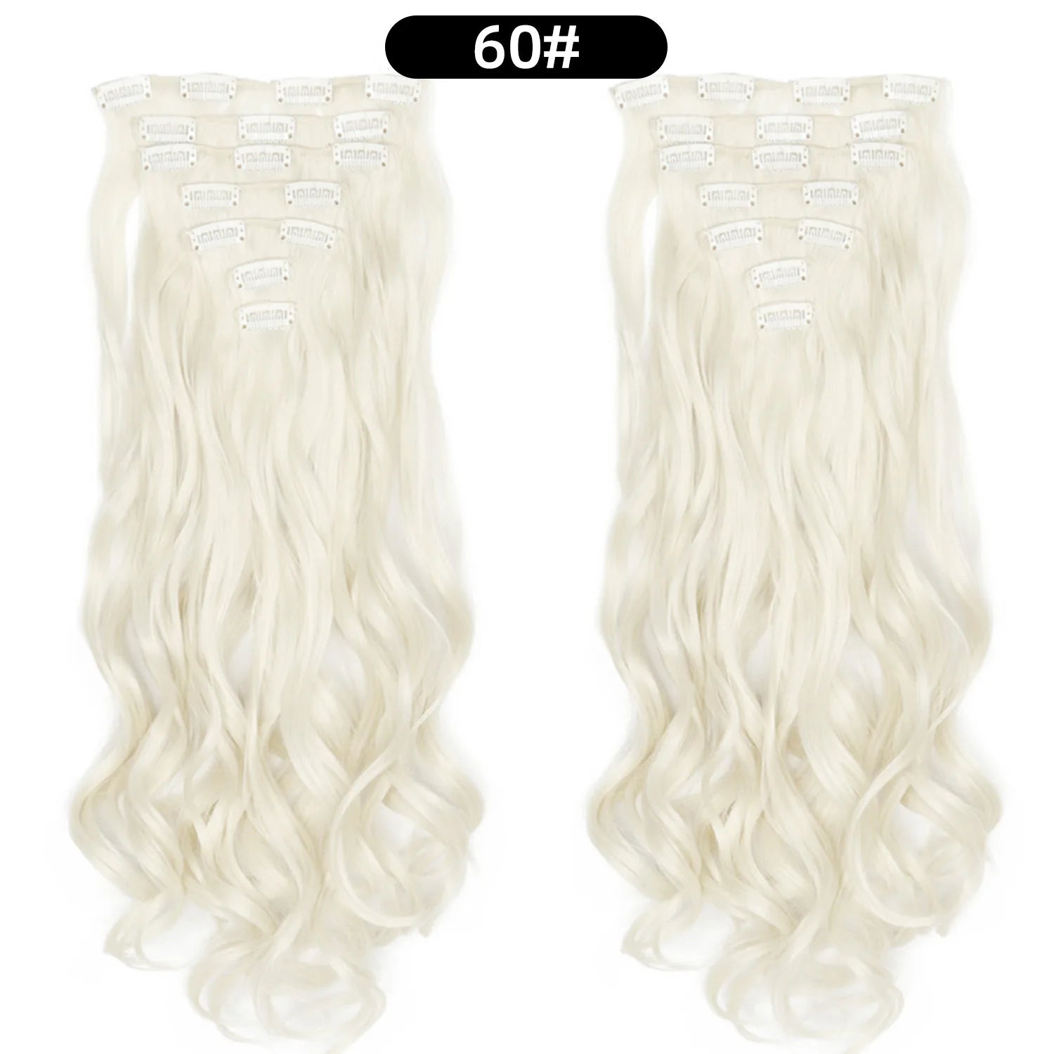 Clip In Hair Extensions 7 PCS Full Head 22 Inch Long Curly Wavy  For Women Girls Hair Synthetic Wig Hairpieces