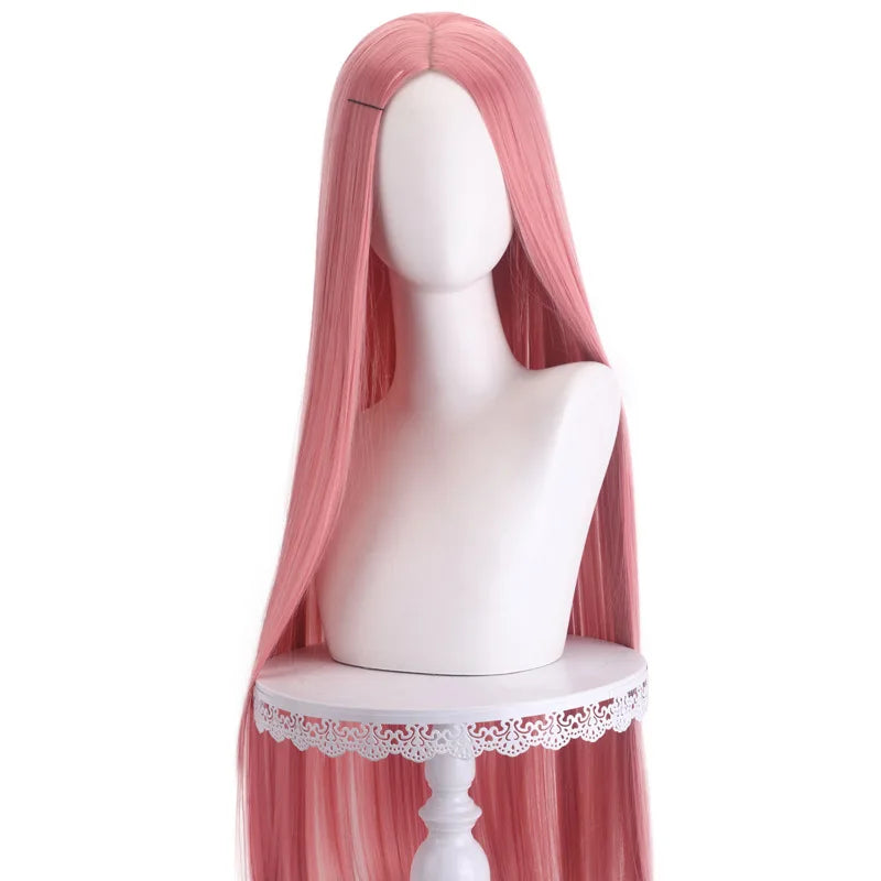 40 inch colored anime long straight center split bangs women's synthetic wig suitable for holiday parties, Halloween ball role-p