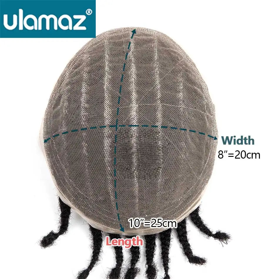 Cornrow Braids Full Lace Men's Wig 8-Strand Braid Toupee Human Hair French Lace Male Hair Prosthesis Braided Hair System For Man
