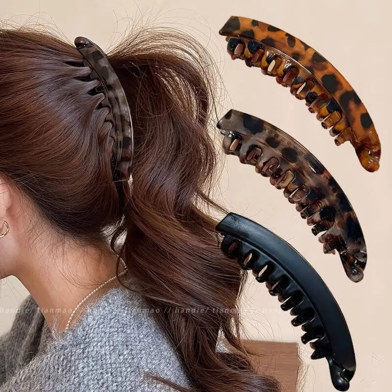 Tortoiseshell Banana Hair Clip Fish Shaped Hairpin For Women Hair Accessories Hairgrips Twist Clamp Ponytail Barrettes Headwear