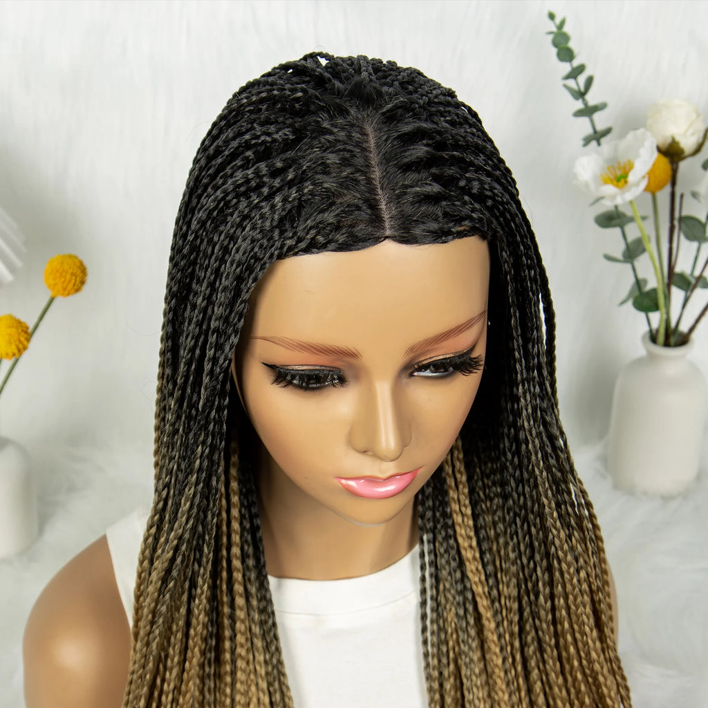 Full Machine Wigs Cornrow Braided Wigs Synthetic Braiding Wig Long Length 32inches Braided Wigs for Women