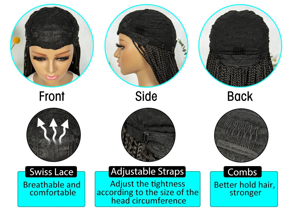Full Machine Wigs Cornrow Braided Wigs Synthetic Braiding Wig Long Length 32inches Braided Wigs for Women