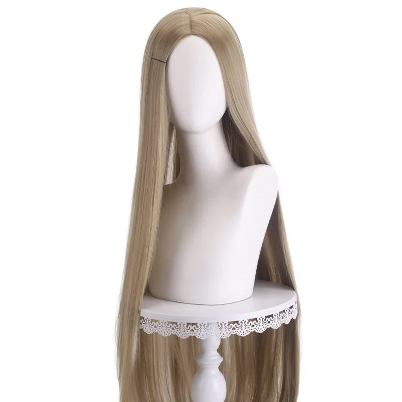 40 inch colored anime long straight center split bangs women's synthetic wig suitable for holiday parties, Halloween ball role-p