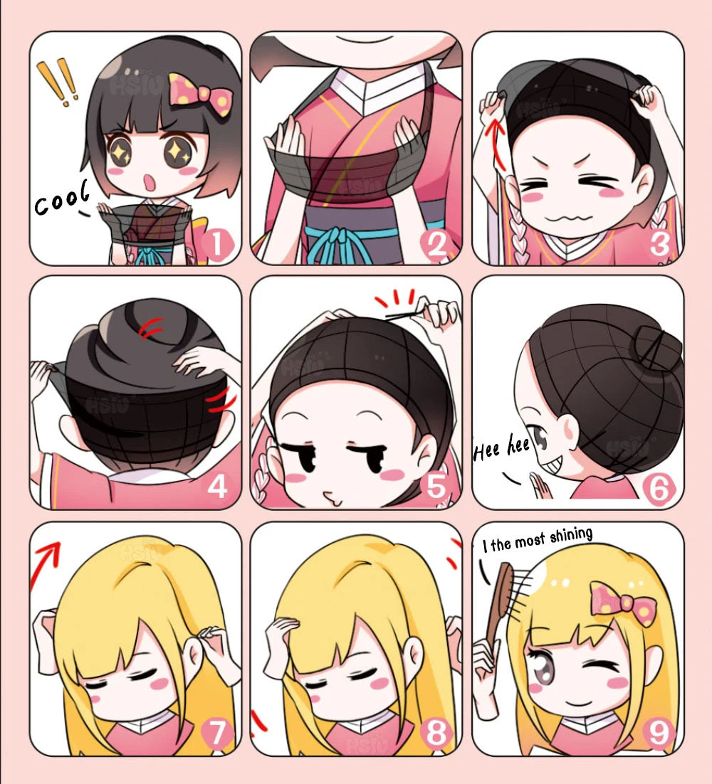 Girls Purple Long Braided Wig Girl Long Straight Braids Wigs for Costume Cosplay Party