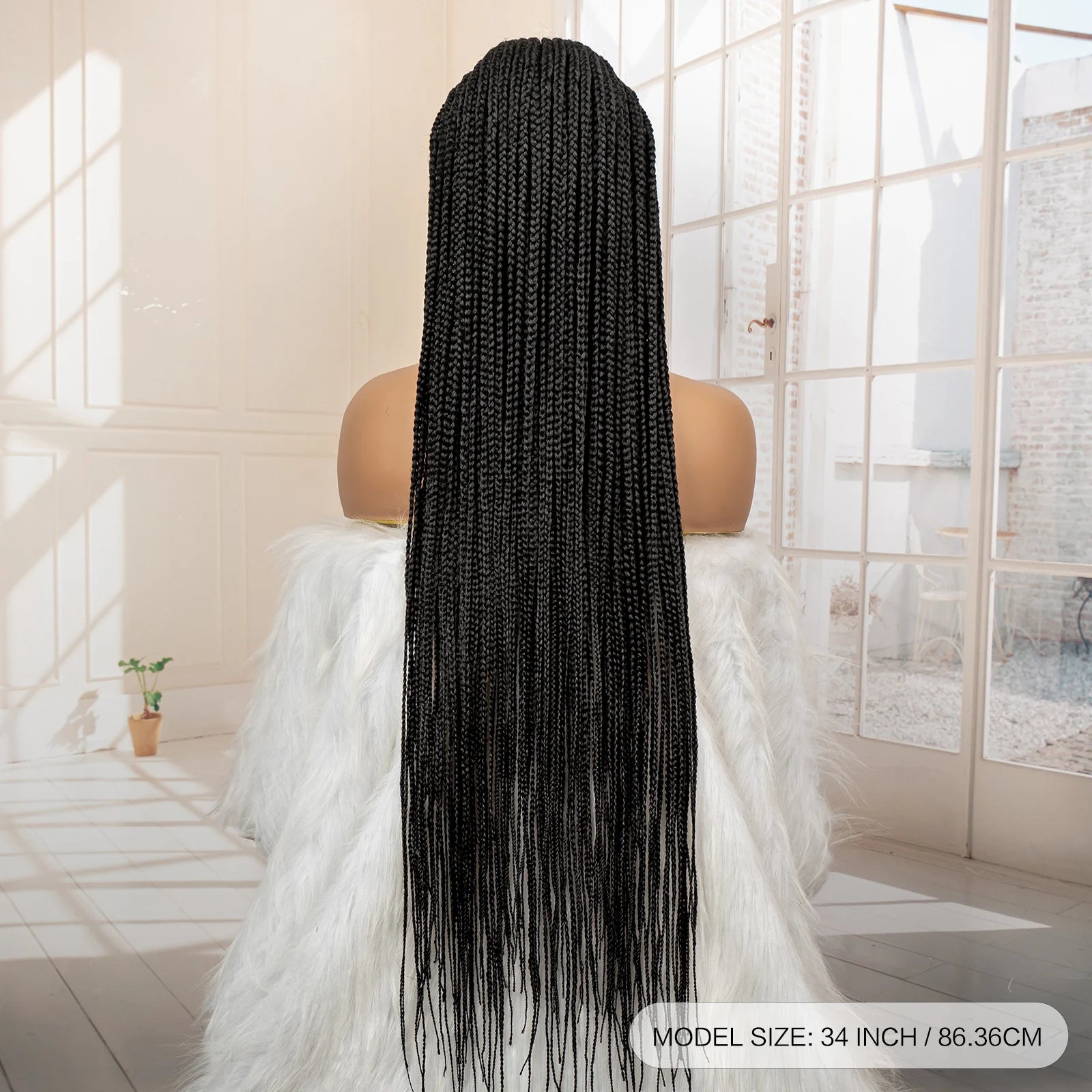African Braided Hair Wigs Synthetic Full Lace Cornrow Knotless Box Braiding Wigs for Black Women Lace Frontal Crochet Braids Wig