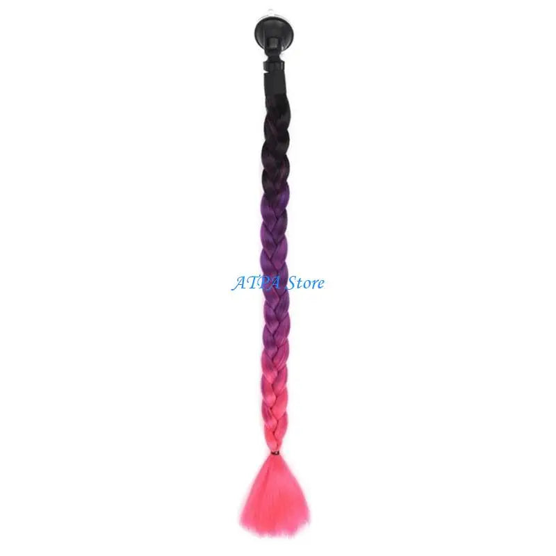 U13C Helmet Pigtail- Helmet Braids Motorcycle- Helmet Ponytails Hair Tails Decor