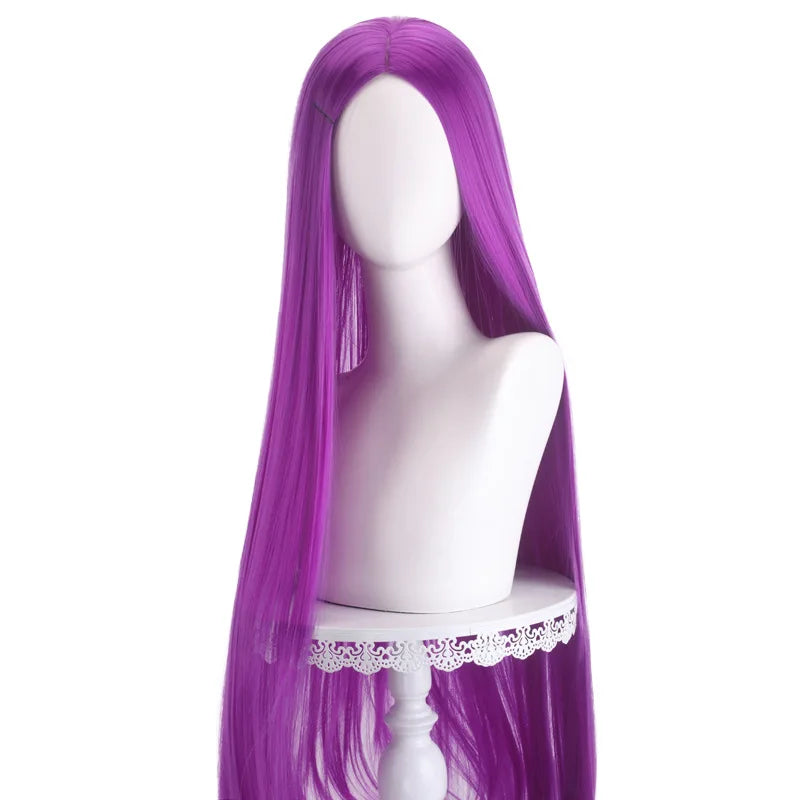 40 inch colored anime long straight center split bangs women's synthetic wig suitable for holiday parties, Halloween ball role-p