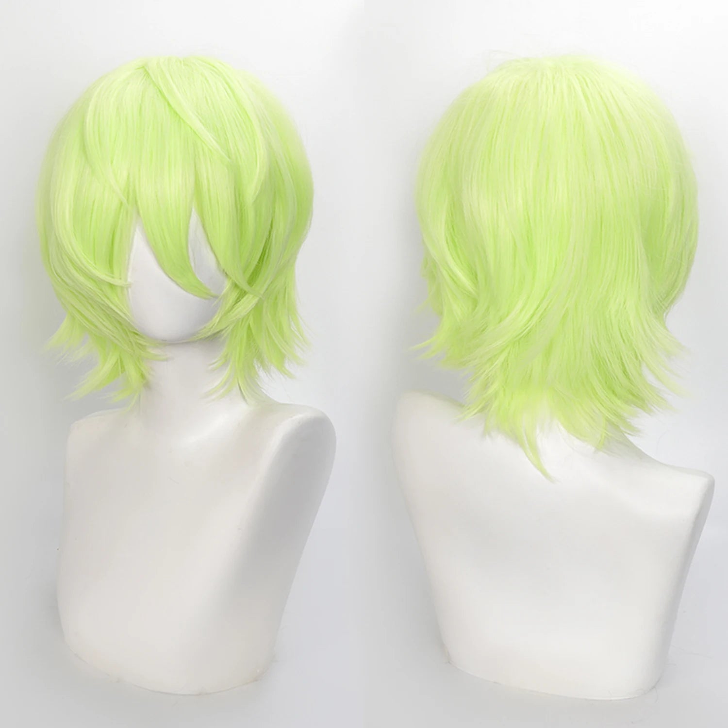 Short Wavy Bob Synthetic Wig with Air Bangs Heat Resistance Shoulder Length Curled 14inch Wigs for Daily Use Cosplay for Women