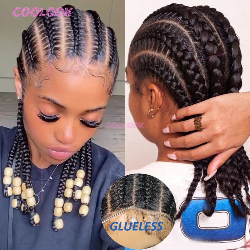 8 Inch Braided Wigs Synthetic Cornrow Full Lace Braided Wig Unisex Short Bob Style