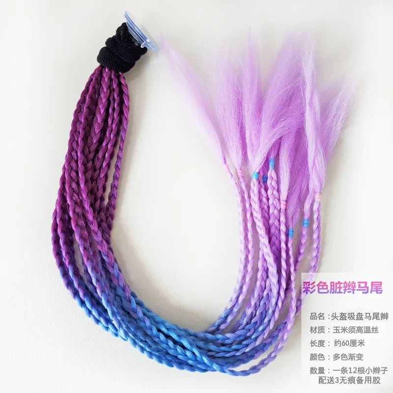 Motorcycle Helmet Braid Pigtails Ponytail With Sucker Motorbike Pigtails Women Men Casco Moto Ponytail Motorcycle Accessories