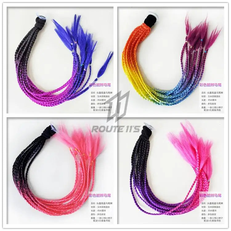 Motorcycle Helmet Braid Pigtails Ponytail With Sucker Motorbike Pigtails Women Men Casco Moto Ponytail Motorcycle Accessories