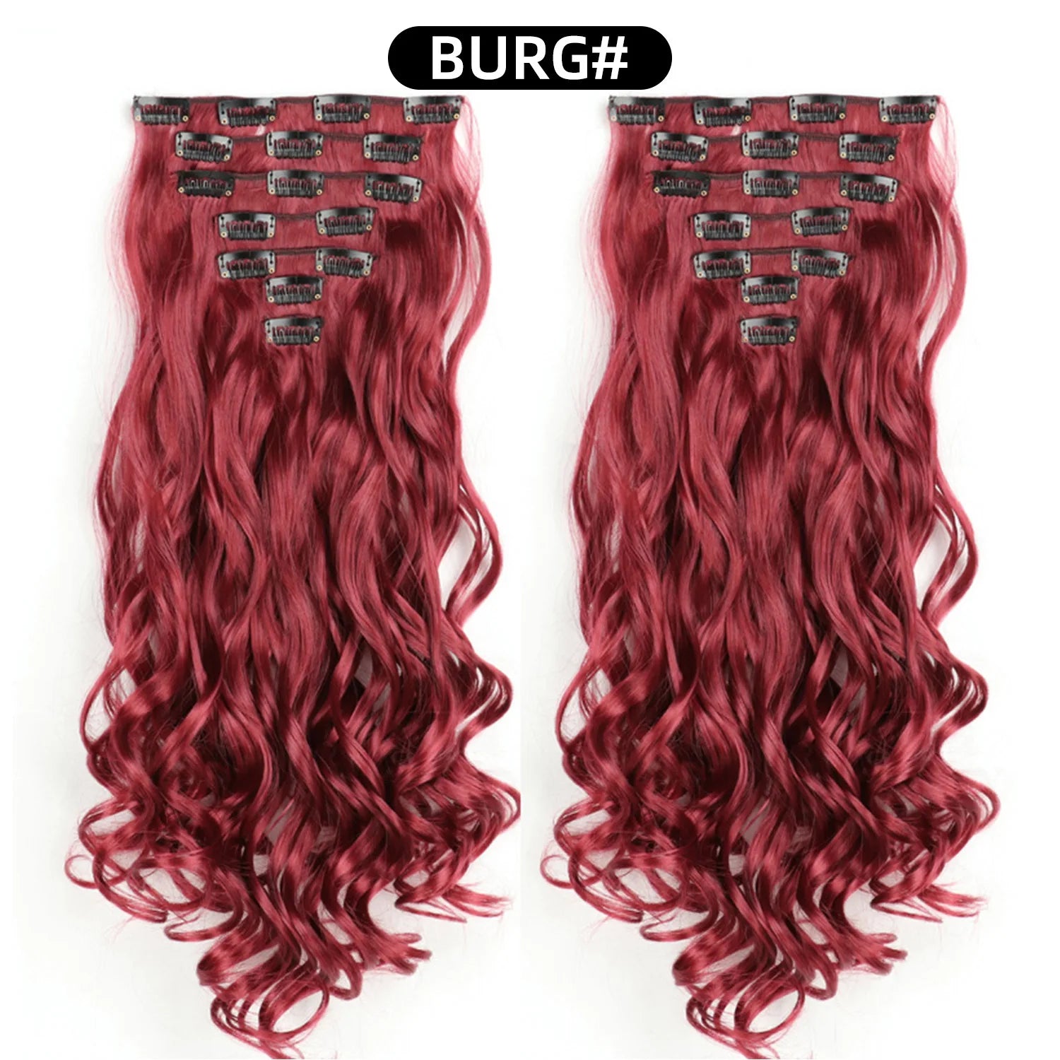 Clip In Hair Extensions 7 PCS Full Head 22 Inch Long Curly Wavy  For Women Girls Hair Synthetic Wig Hairpieces