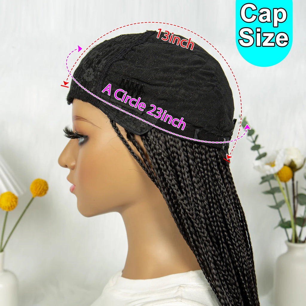 Full Machine Wigs Cornrow Braided Wigs Synthetic Braiding Wig Long Length 32inches Braided Wigs for Women