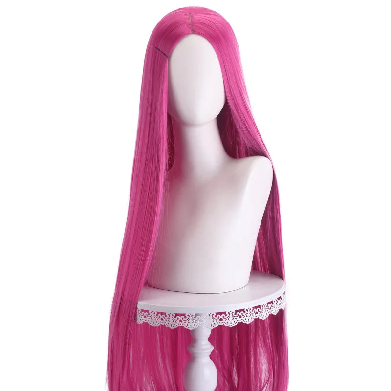 40 inch colored anime long straight center split bangs women's synthetic wig suitable for holiday parties, Halloween ball role-p