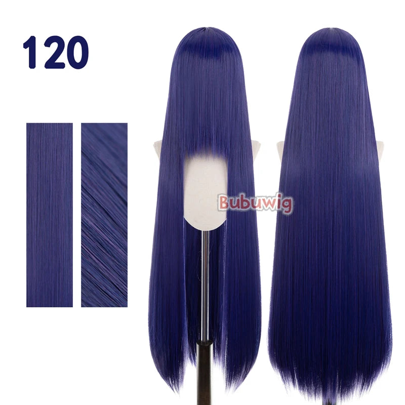 Bubuwig Synthetic Hair 100cm Long Straight Pure Color Cosplay Wigs Over 100 Colors Pink Orange Blonde Green Wig Heat Resistant