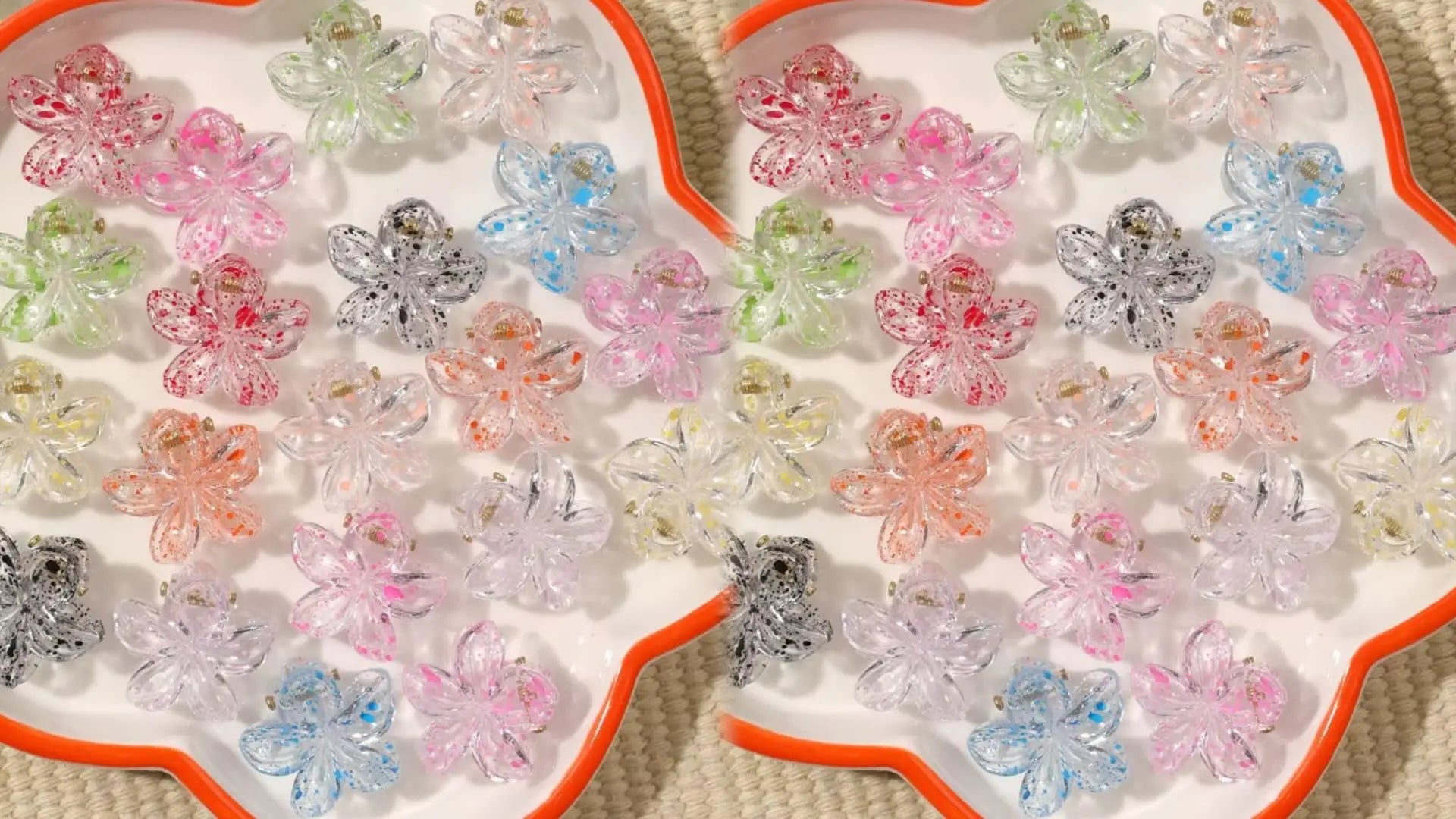 Mini Flower Hair Clips Pack for Women - Creaseless Styling Claw Clips for Bangs and Tiny Hair Styling