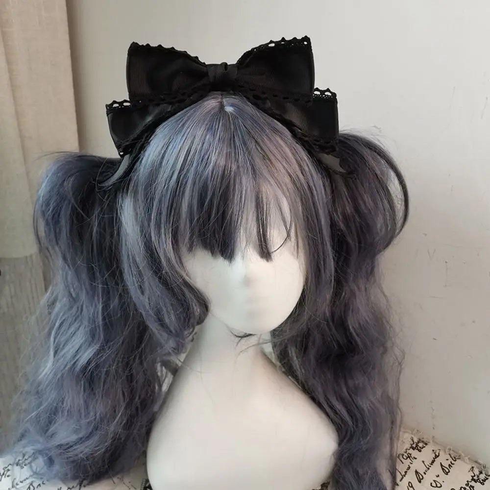 1PC Cute Lolita headband Bowknot Hair Clip Sweet Lolita Cosplay Headdress Lace Ribbon Hairpin Handmade Headwear Anime Hair Decor