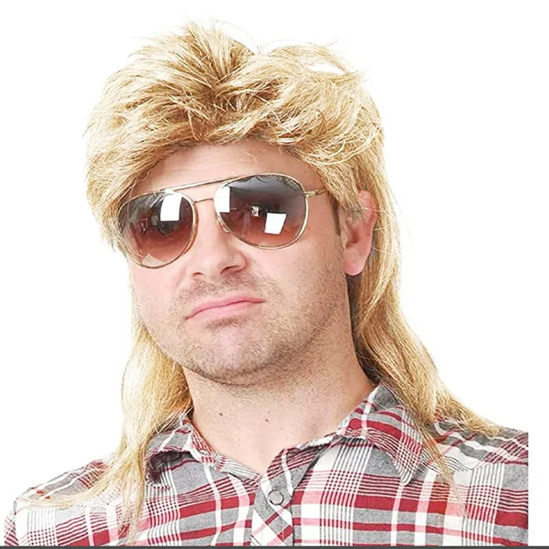 8 Styles Mullet Wigs for Men 70s 80s Costumes Fancy Party Accessory Cosplay Halloween Performance Synthetic Wig
