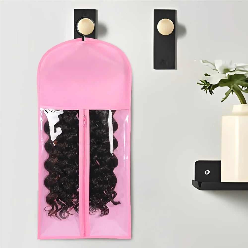 Wig storage Bags Hair Extensions Storage Bag With Hanger For lace Wigs Hair Extension Holder wig hanger With bag wig accessories