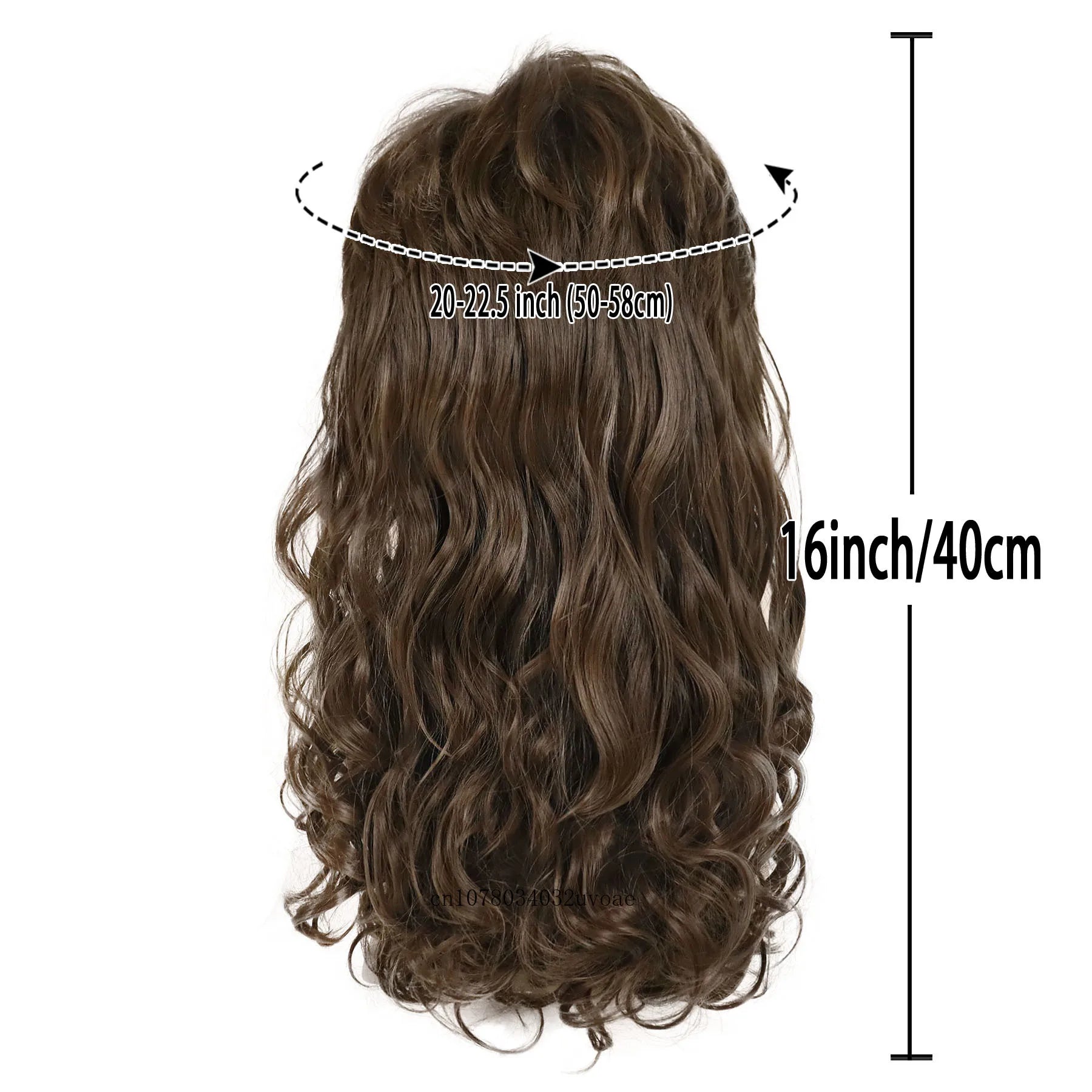Men's Wigs 70s 80s Synthetic Wig for Men Brown Wavy Curly Mullet Wig with Bangs Halloween Costume Theme Party Wig Heat Resistant