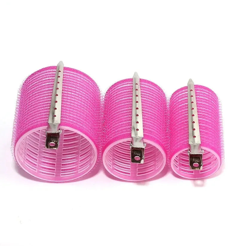 28pcs/Set Hair Roller Sets 18pcs Plastic Self Grip Hair Curlers 3 Sizes Hair Rollers 10pcs Metal Clips DIY Hairdressing Tools
