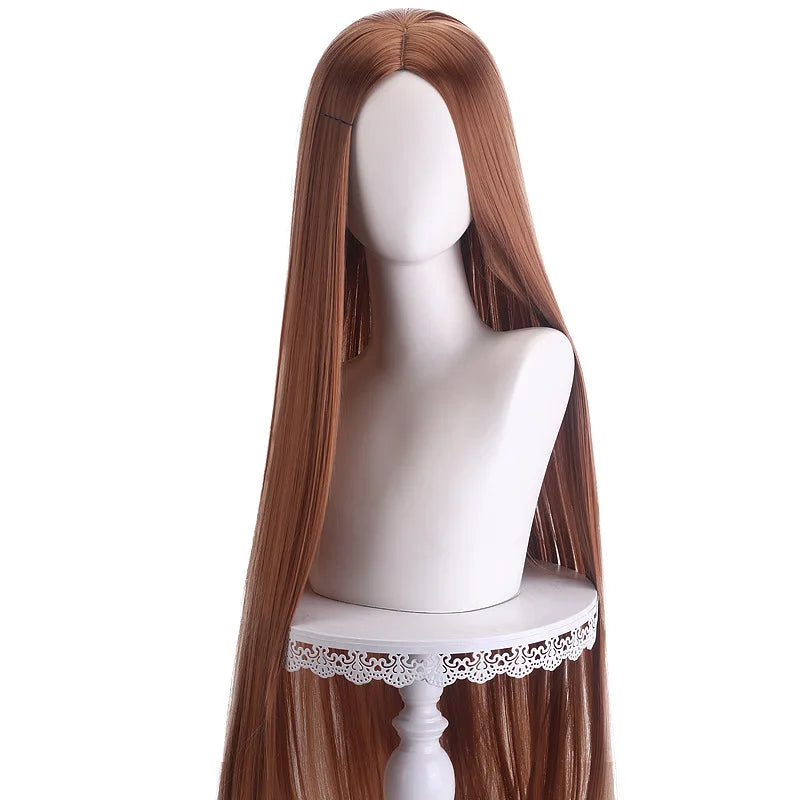40 inch colored anime long straight center split bangs women's synthetic wig suitable for holiday parties, Halloween ball role-p