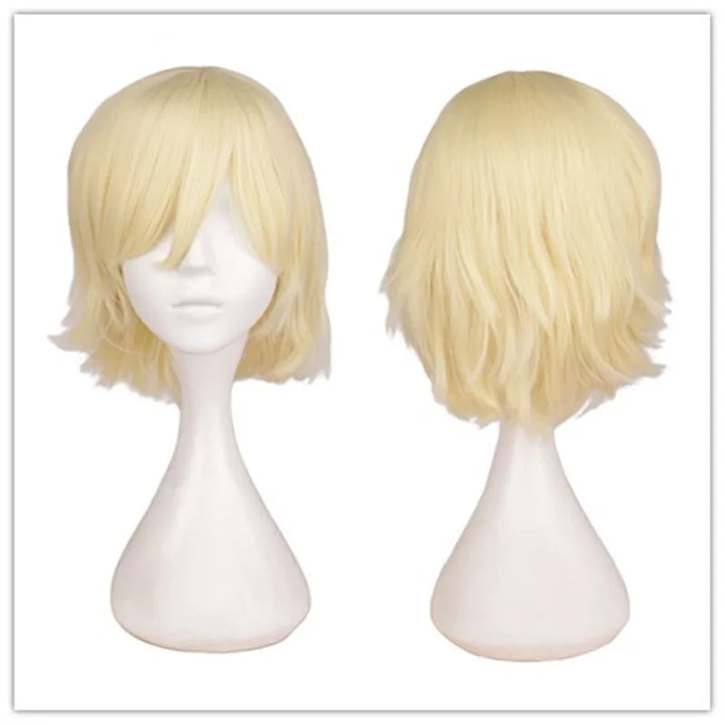 Male Wigs Synthetic Hair Wigs For Men Wig Green Short Wig Cosplay Red Pink Black White Orange Light Purple Blue Brown Straight
