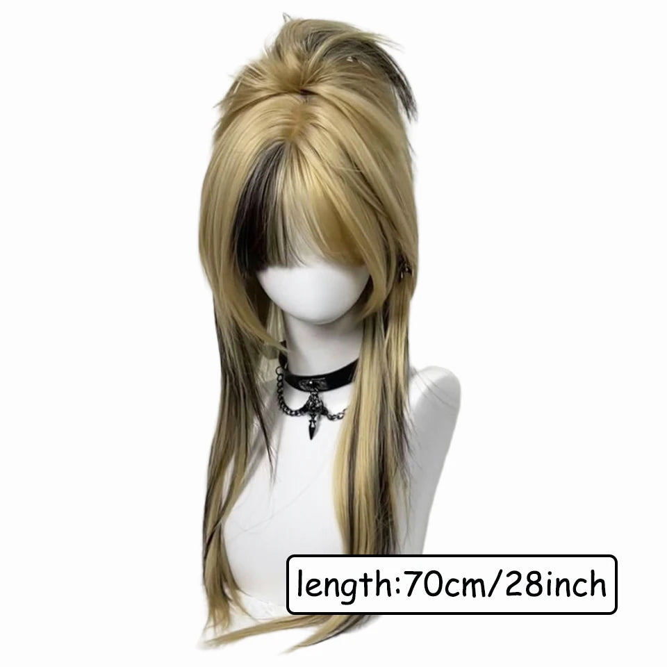 Girl's Long Hair Wig with Sweet Cool Cosplay Lolita Synthetic wigs For Halloween And Christmas New Year Carnival Music
