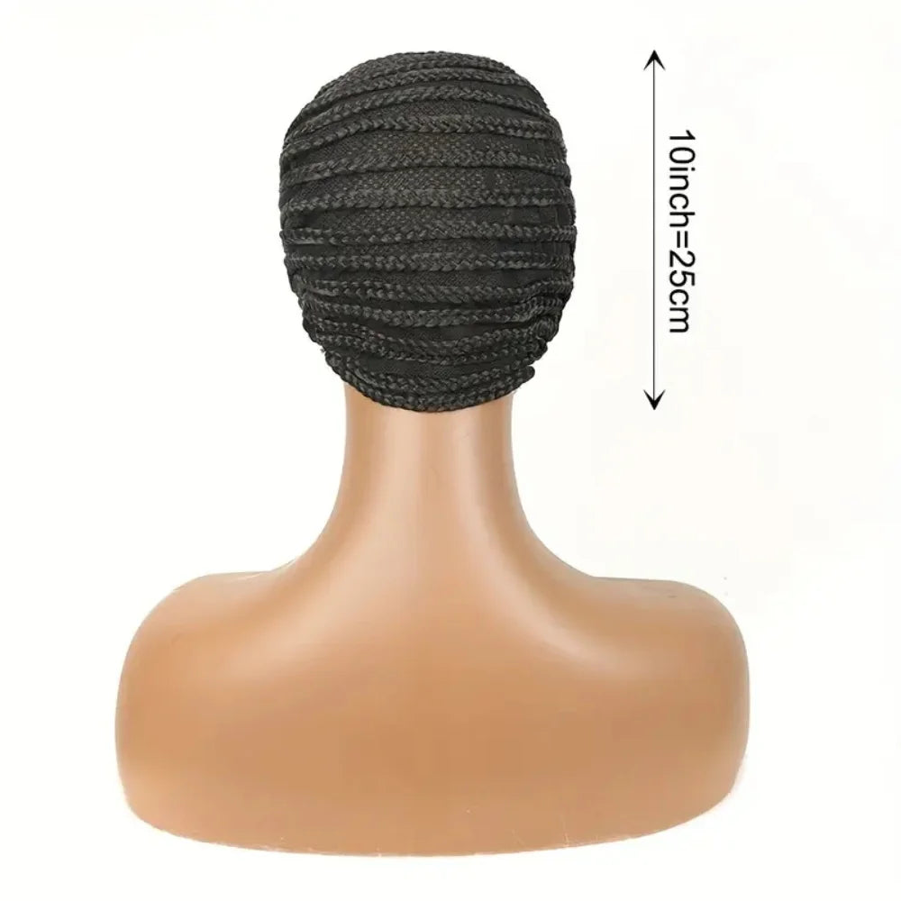2Pcs Crochet Cornrow Wig Cap forWomen Braided Cap for Weaving Making Wigs with Clips Inside Stretchy Braid Cap